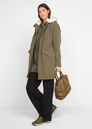 Pantalon large en viscose mélangée à taille élastiquée, bonprix