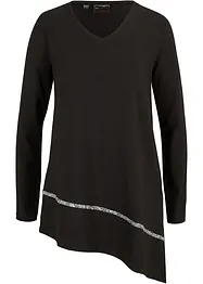 Longshirt mit asymmetrischen Schnitt und Glitzer, bonprix