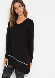 Longshirt mit asymmetrischen Schnitt und Glitzer, bonprix