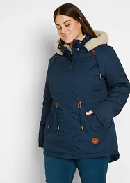 Wattierter Parka mit Fellimitat-Besatz, bonprix