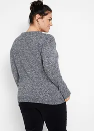 Strick-Pullover mit Rundhals-Ausschnitt in Melange, bonprix