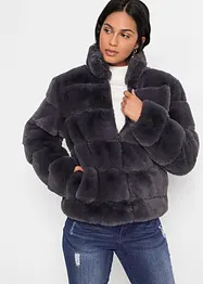 Fellimitat-Jacke mit Reißverschluss, bonprix