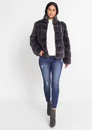 Fellimitat-Jacke mit Reißverschluss, bonprix