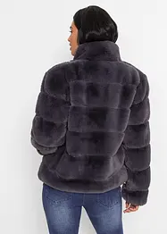 Fellimitat-Jacke mit Reißverschluss, bonprix