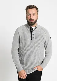 Stehkragen-Pullover mit recycelter Baumwolle, bonprix