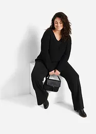 Pantalon large en jersey milano à taille entièrement élastiquée, bonprix