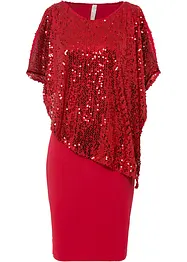 Robe à sequins avec haut effet cape, bonprix