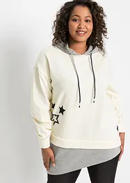 Sweatshirt mit Kapuze und asymmetrischem Saum, bonprix