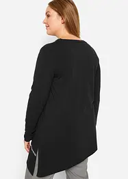 Longshirt mit asymmetrischen Schnitt und Glitzer, bonprix