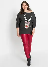 Off-Shoulder-Shirt mit Weihnachtsmotiv, BODYFLIRT