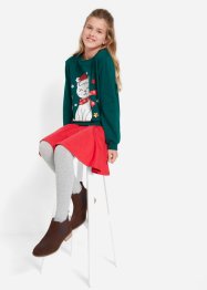 Mädchen Sweatshirt + Rock mit Weihnachtsmotiv (2-tlg. Set), bpc bonprix collection