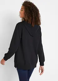 Sweat-shirt sport et féminin avec inscription métallisée, fentes latérales pour une plus grande liberté de mouvement, capuche., bonprix