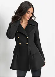 Manteau court militaire à teneur en laine, taille courte, bonprix