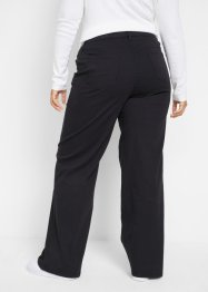 Pantalon en coton extensible, taille haute, jambes larges, bpc bonprix collection