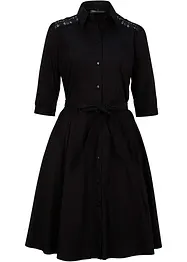 Hemdblusenkleid mit Spitze und Bindeband, bonprix