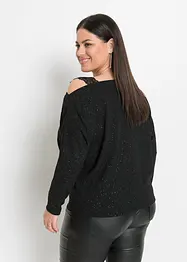 One-Shoulder-Shirt mit Glitzereffekt, bonprix