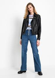 Jean flare taille haute avec polyester recyclé, RAINBOW