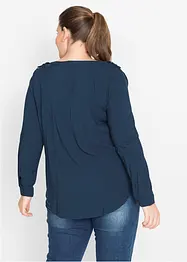 Blouse-tunique en viscose, col V et manches longues, bonprix