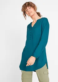 Blouse-tunique en viscose, col V et manches longues, bonprix