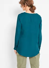 Blouse-tunique en viscose, col V et manches longues, bonprix