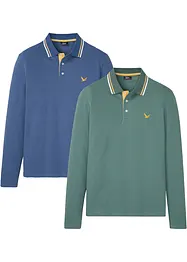 Poloshirt, Langarm (2er Pack), bonprix