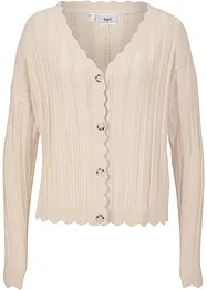 Kurze Ajour-Strickjacke mit nachhaltiger Viskose, bonprix