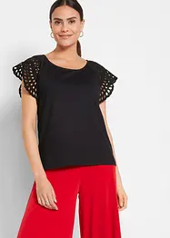 T-shirt à broderies anglaises, bonprix