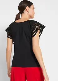 T-shirt à broderies anglaises, bonprix