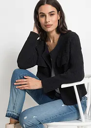 Gilet en maille bouclette façon tweed, bonprix