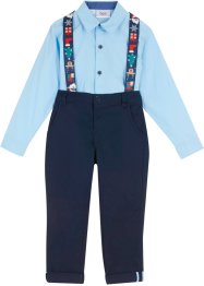 Tenue festive garçon pantalon chino+chemise+bretelles (Ens. 3 pces.), bpc bonprix collection