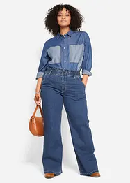 Wide Leg Jeans High Waist, Paperbag, bonprix