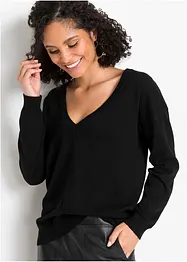 Oversize-Pullover mit V-Ausschnitt, bonprix