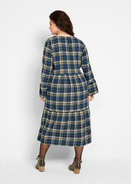 Ausgestelltes Midi-Kleid aus Flanell mit Volants, bpc bonprix collection
