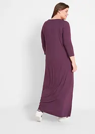 Robe longue légèrement trapèze en viscose, manches 3/4, bonprix