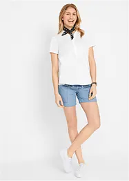 Umstandsshort mit  Leinen in Jeans-Optik, bonprix