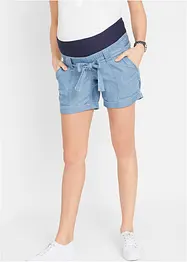 Umstandsshort mit  Leinen in Jeans-Optik, bonprix