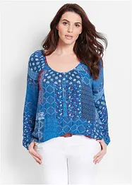 Blouse-tunique froissée à manches longues, bonprix