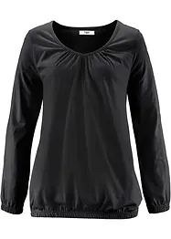 Baumwoll-Langarmshirt mit Gummizug, bonprix