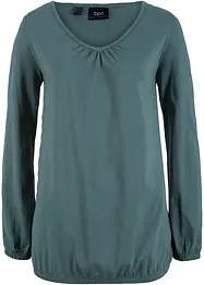 Baumwoll-Langarmshirt mit Gummizug, bonprix