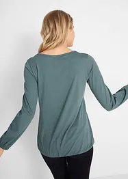 Baumwoll-Langarmshirt mit Gummizug, bonprix