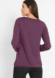 Baumwoll-Langarmshirt mit Gummizug, bonprix