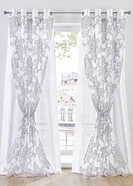 2-lagiger Vorhang mit Druck inkl.Raffhalter (1er Pack), bpc living bonprix collection