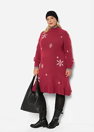 Robe en maille avec flocons de neige, bonprix