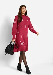 Robe en maille avec flocons de neige, bonprix