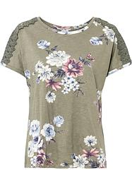 Bedrucktes Shirt mit Spitze, BODYFLIRT