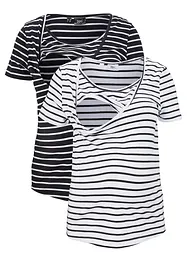 Lot de 2 T-shirts de grossesse avec fonction allaitement en coton, bpc bonprix collection