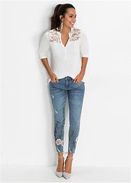 T-shirt Henley à empiècement dentelle, BODYFLIRT