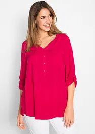 Blouse fluide à col en V et manches longues, bonprix