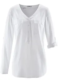 Bluse mit V-Ausschnitt, Langarm, bonprix