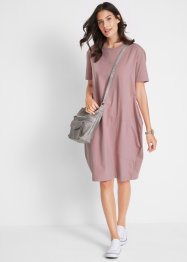 Knieumspielendes Oversized-Baumwoll-Kleid in O-Shape, 1/2-Arm, bpc bonprix collection